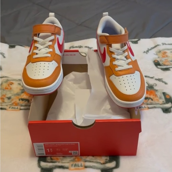 Kids' Orange and White Sneakers - Picture 1 of 7